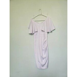 Grace Karin Womens S Mini Dress White Ruched Flutter Sleeve Party Cocktail NWT